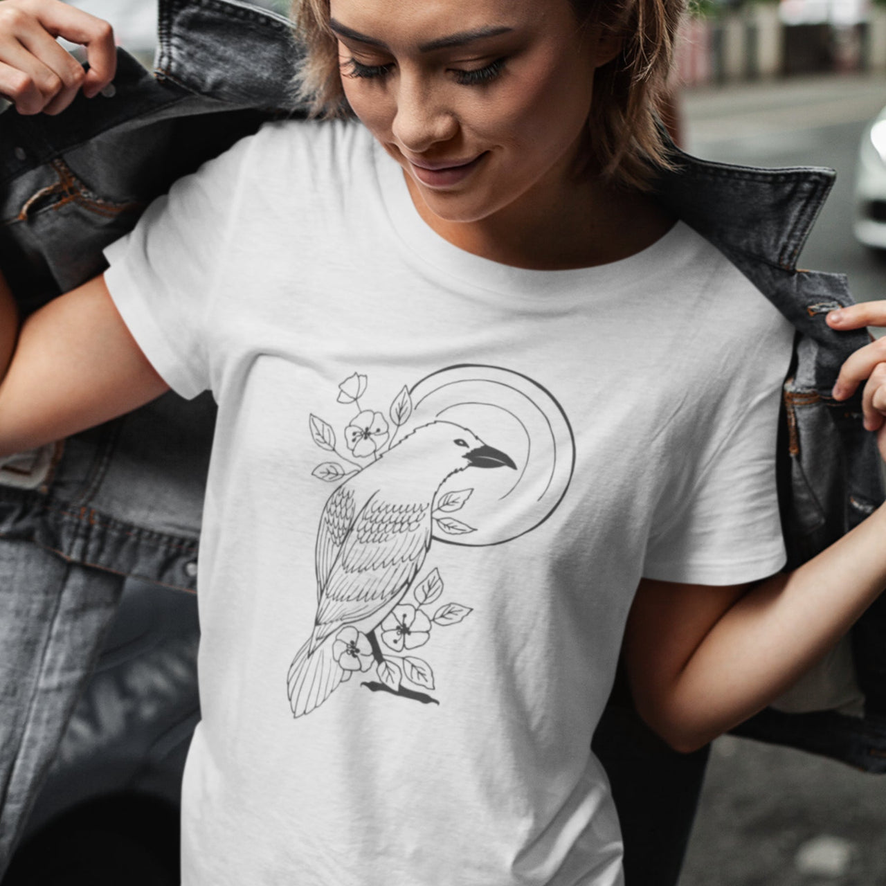 Biele UNISEX tričko „Vrana“