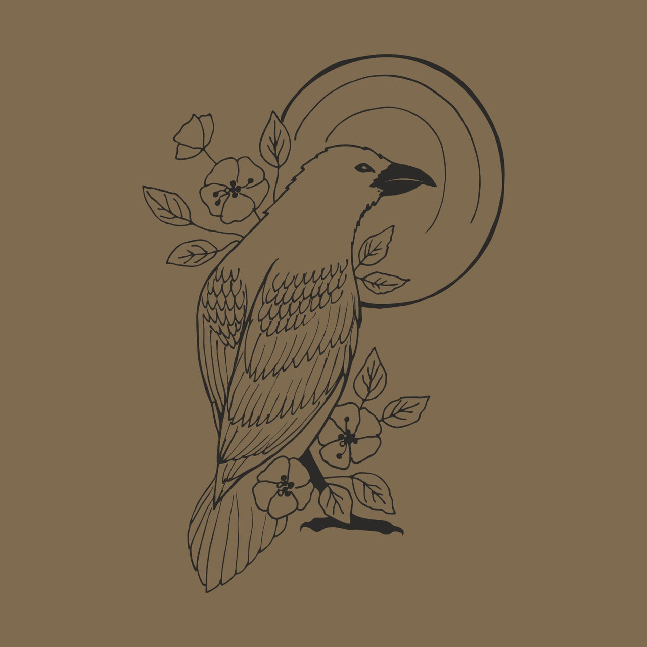 Khaki UNISEX tričko „Vrana“