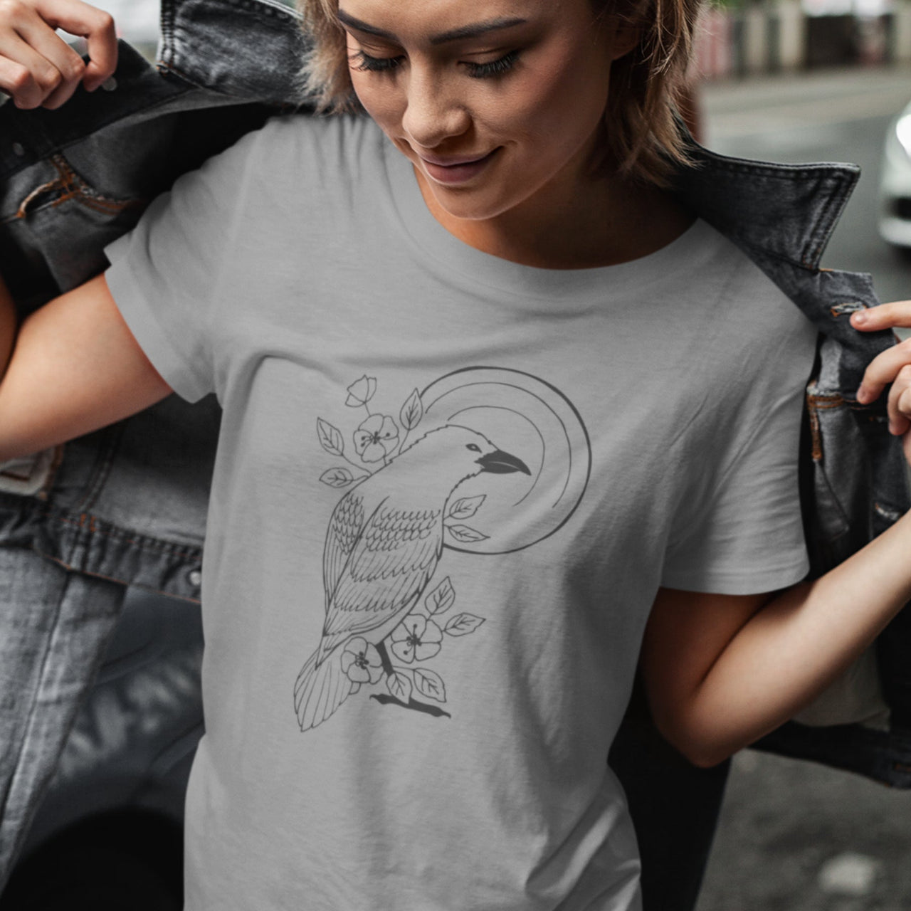 Sivomelírované UNISEX tričko „Vrana“